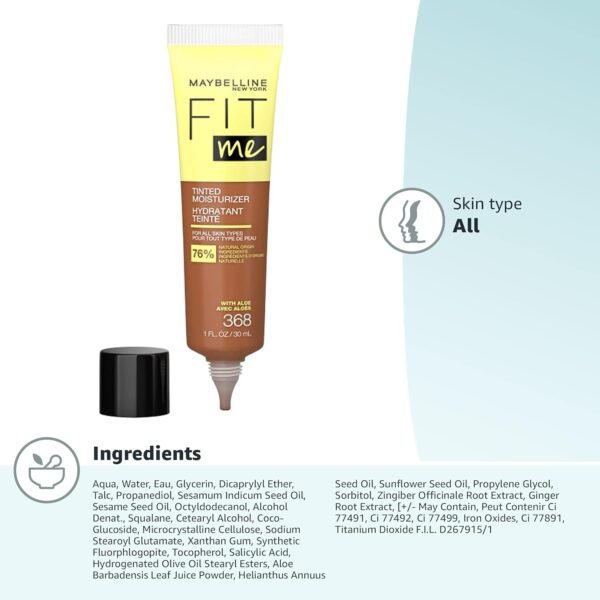 Maybelline Fit Me Tinted Moisturizer, Natural Coverage, 220, 1 Count