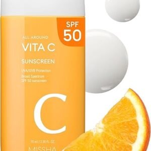 MISSHA All Around Vita C Sunscreen SPF 50/2.36 Fl Oz K-Beauty Dupes